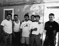 Part of the crew residing at the old Snow Bunny Motel in Bellevue. From left to right: Alex, Nicola, Rigoberto, Victor, Antonio and Oswaldo. Express photo by Greg Moore